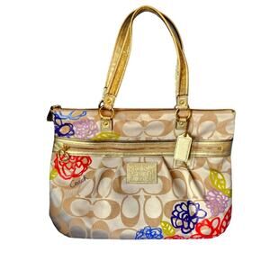 Coach Y2K Gold Floral Tot